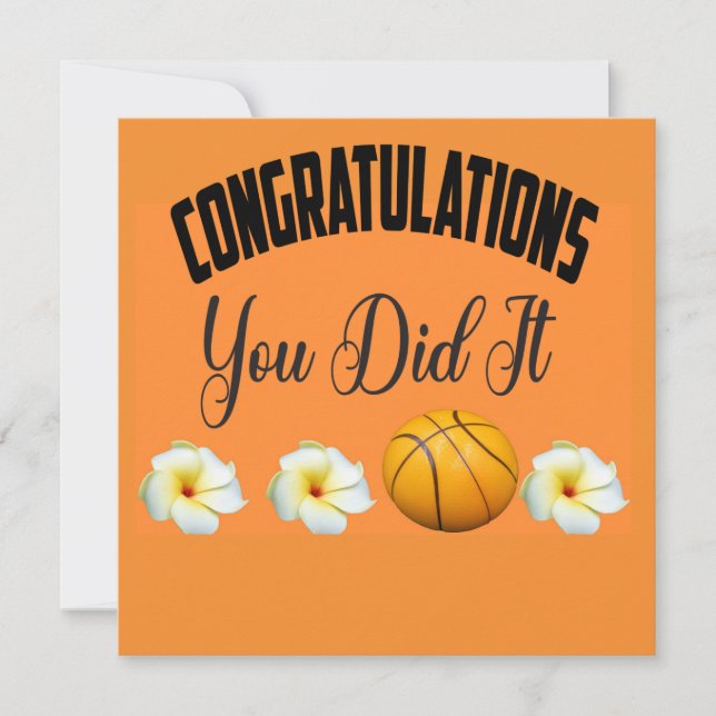 Básquetbol Felicitaciones lo hiciste Tarjeta (Anverso)