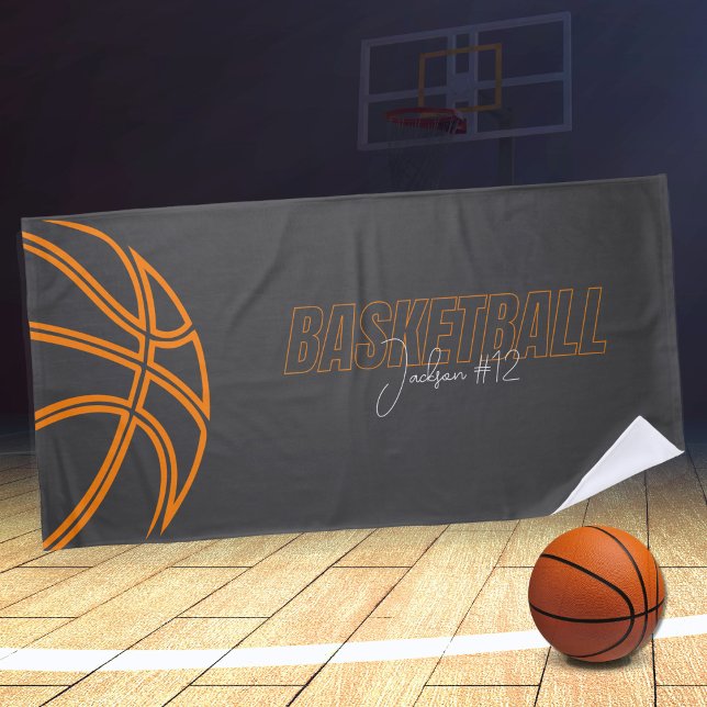 Básquetbol Nombre Número Coach Toalla Deportiva (Personalized Player Name and Number Basketball Game Sports Towel)