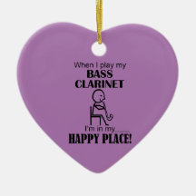 Bass Clarinet Happy Place Ornamento cerámico