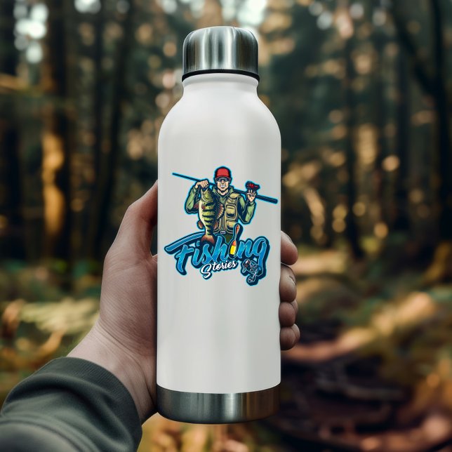 Bass Fisherman Fish Rod Pegatina | Pegatina de cor (Bass Fisherman Stories | Die-Cut Sticker)