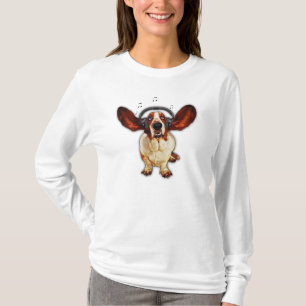 Basset Hound, camiseta larga nana de la manga del