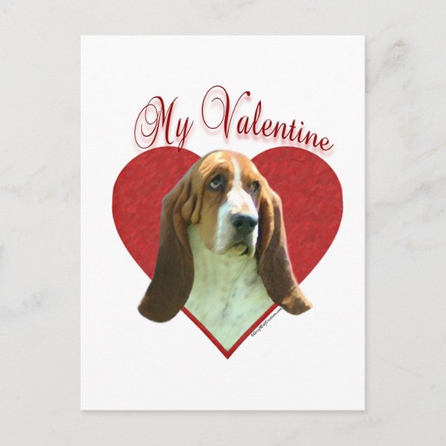 Basset Hound mi tarjeta del día de San Valentín (Anverso)