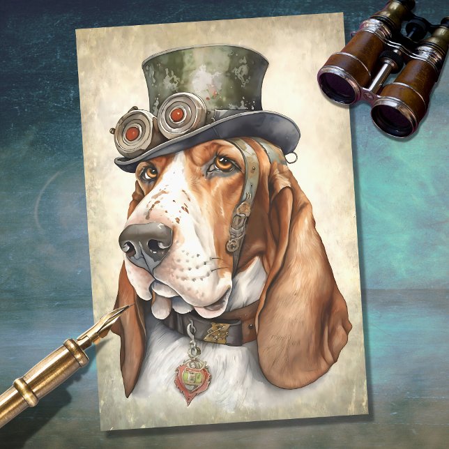 Basset Hound Steampunk 1 Papel de descodificación (Subido por el creador)