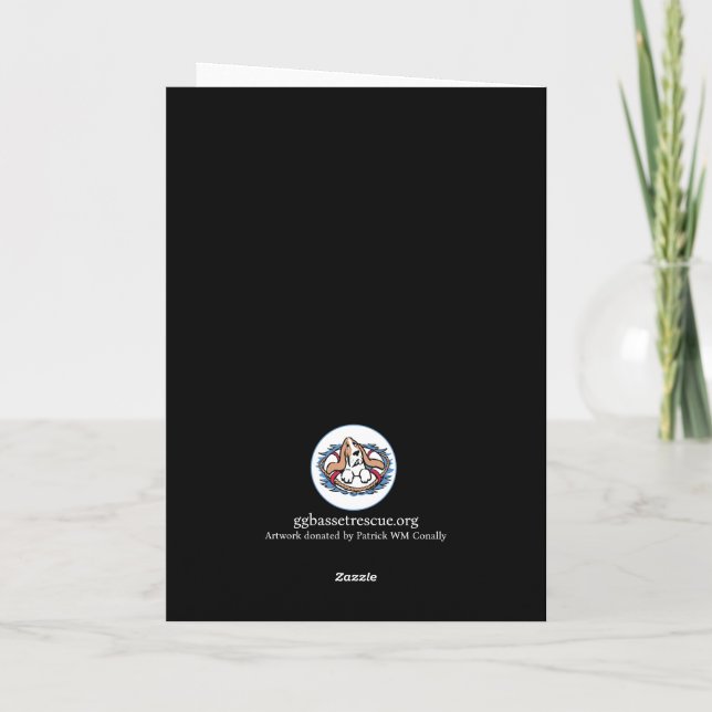 Basset Hound - Tarjeta de vacaciones (Reverso)