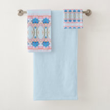 Bastante Icy Blue Floral Toalla Set