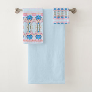Bastante Icy Blue Floral Toalla Set