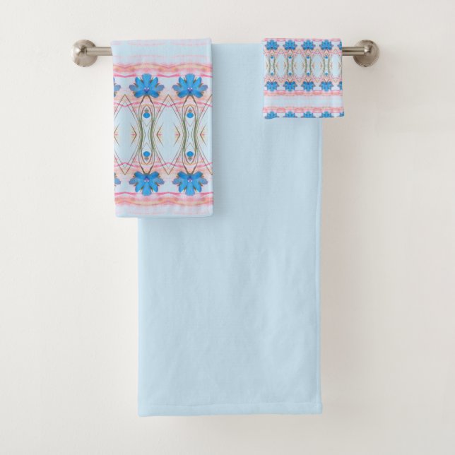Bastante Icy Blue Floral Toalla Set (In situ)