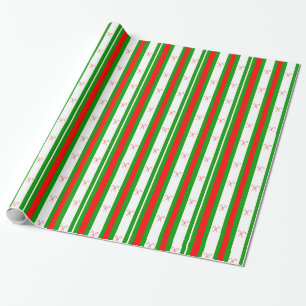 Bastón de caramelo y papel de regalo de las rayas