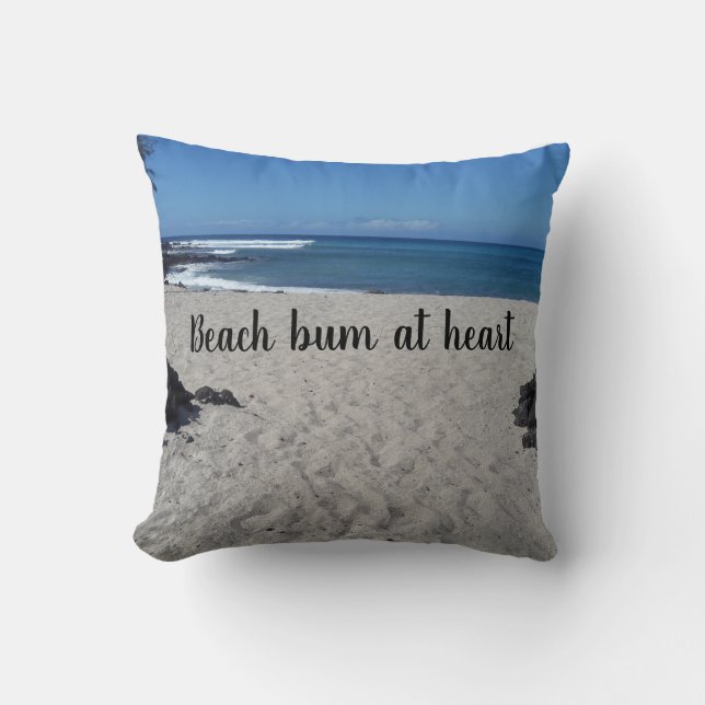 Bastón de playa en el corazón arroja almohada (Anverso)