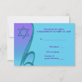 Bat azul morado y Verde azulado Mitzvah RSVP
