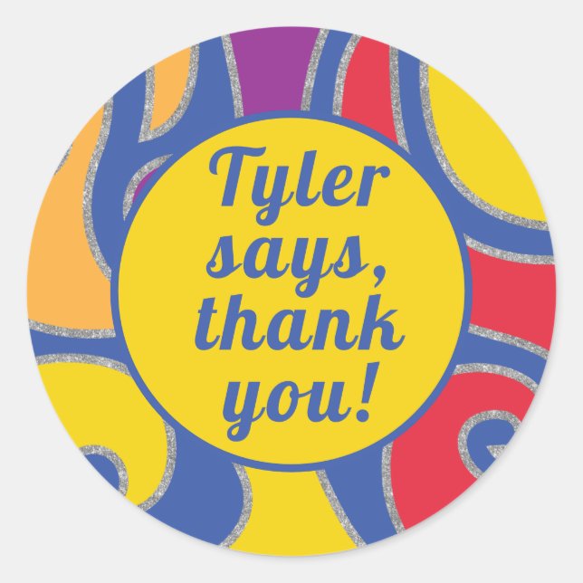 Bat Bar Mitzvah Pegatina Swirls (Anverso)