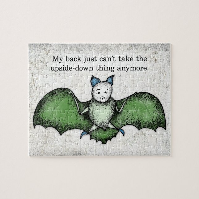 Bat Con El Malo Rompecabezas De La Cabeza (Horizontal)