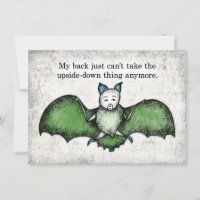 Bat Con Una Mala Tarjeta De Saludo Atrás