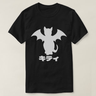 BAT GÓTICO DE BICICLETA GATO CAMISETA JAPONESA