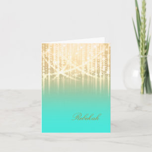 Bat Mitzvah Aqua Green and Gold Sparkly Luces
