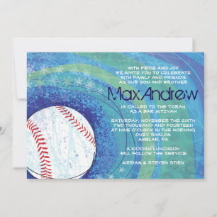 Bat Mitzvah Bar BASEBALL CRAZE Invitación