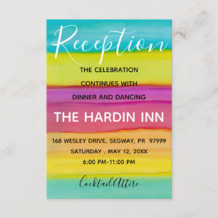 Bat Mitzvah Bar Mitzvah Colorful Recepción Card