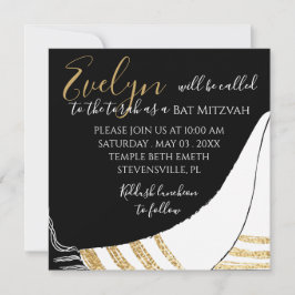 Bat Mitzvah Bar Mitzvah Elegant Square Invitación