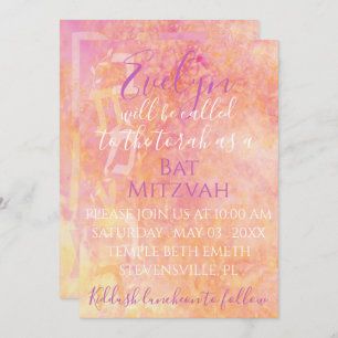 Bat Mitzvah Bar Mitzvah Flor sutil invitación