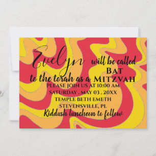 Bat Mitzvah Bar Mitzvah Silvery Ola invitación