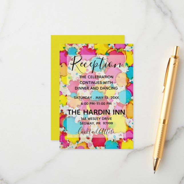 Bat Mitzvah Bar Tarjeta de recepción Mitzvah Confe (Anverso/Reverso In Situ)