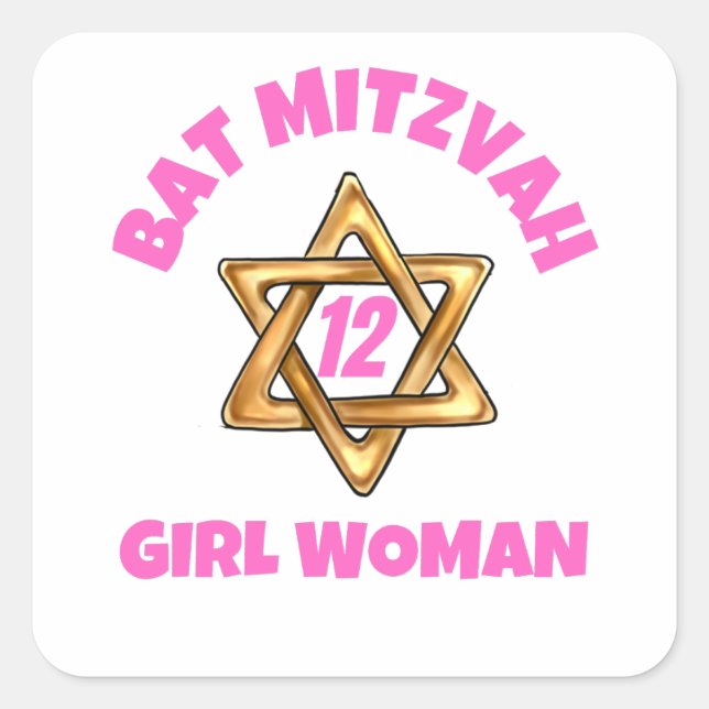 Bat Mitzvah Classic Round Pegatina (Anverso)