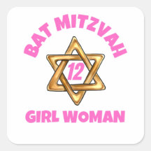 Bat Mitzvah Classic Round Pegatina