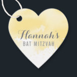 BAT MITZVAh etiqueta de favor color de agua amaril<br><div class="desc">por kat massard >>> https://linktr.ee/simplysweetpaperie <<< Una etiqueta con forma de corazón adorable es perfecta para etiquetas de favores para su evento especial.</div>