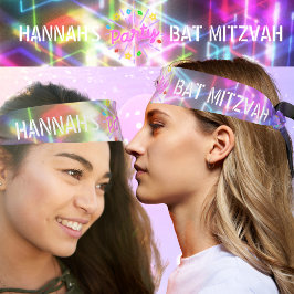 Bat Mitzvah Glow Fiesta Añadir nombre y EVENTO