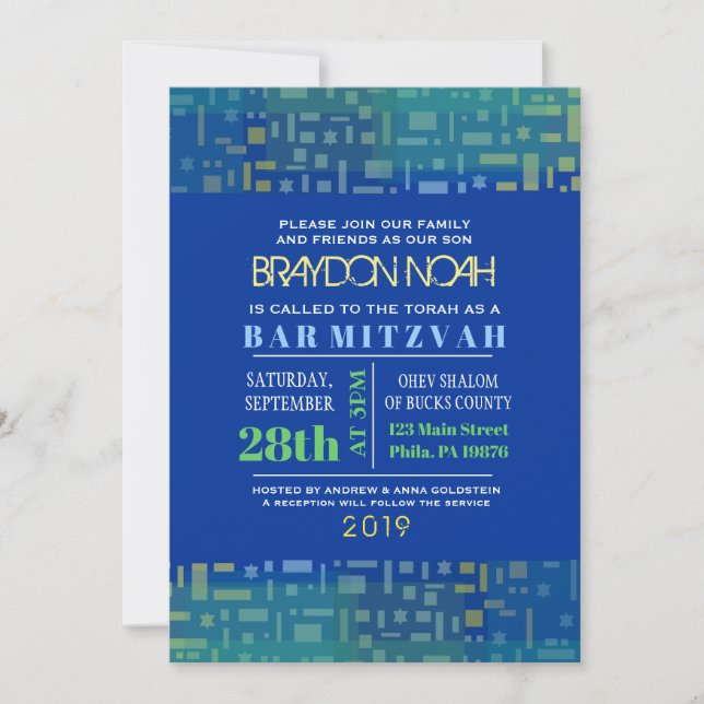 Bat Mitzvah Invitación a Bat (Anverso)