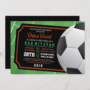 Bat Mitzvah Invitación de SOCCER TICKET Bar