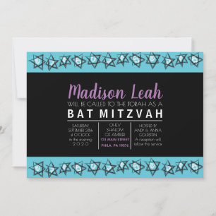 Bat Mitzvah Invitación de STARS Bar Bat