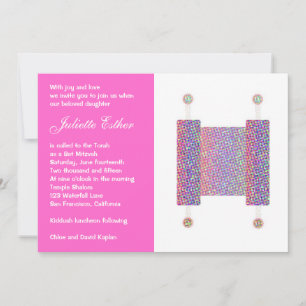 Bat Mitzvah Invitación Festividad Torah Scroll Pin
