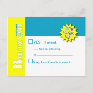 Bat Mitzvah Magazine Tarjeta de respuesta RSVP Ver