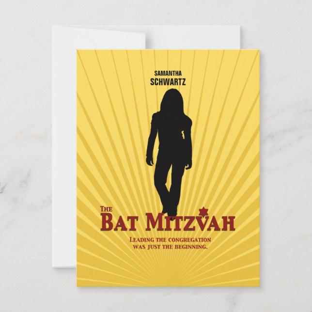 Bat Mitzvah Movie Star RSVP Tarjeta de respuesta a (Anverso)