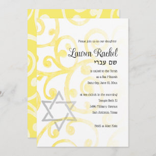 Bat Mitzvah Patrón De Desplazamiento Invitación Am