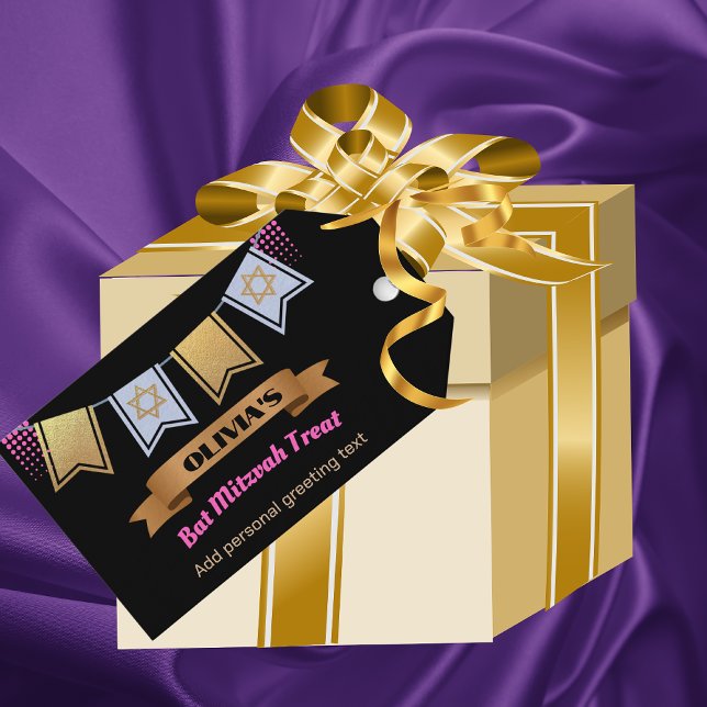 Bat Mitzvah Personalizado de etiqueta de regalo Or (Subido por el creador)