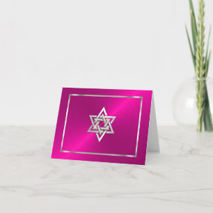Bat Mitzvah Pink Sheen Gracias Tarjeta