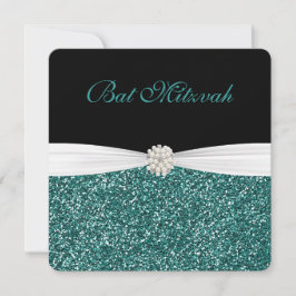 Bat Mitzvah, Purpurina Turquesa, invitaciones