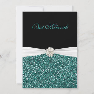 Bat Mitzvah, Purpurina y Perlas, invitación Person