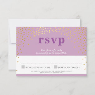 BAT MITZVAH RSVP rústico lindo confetti dorado púr