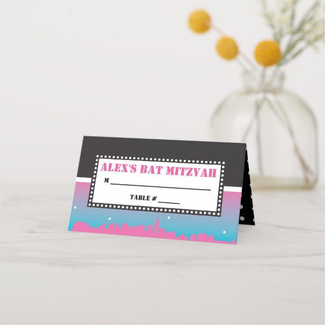 Bat Mitzvah Tarjeta de Escort para BROADWAY VIP Ba (Anverso)