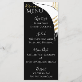 Bat o Bar Mitzvah Menú Comida Negra/Oro