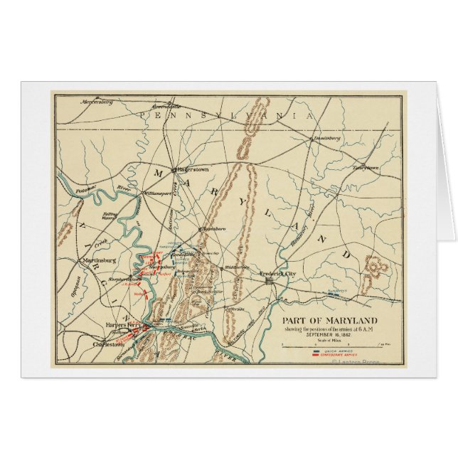 Batalla de Antietam - Mapa Panorámico de Guerra Ci (Anverso (Horizontal))