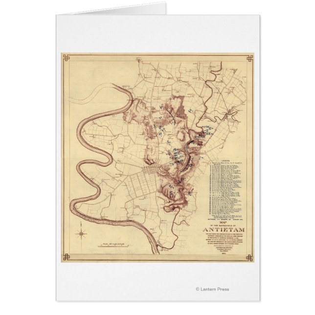 Batalla de Antietam - Mapa Panorámico de Guerra Ci (Frente)