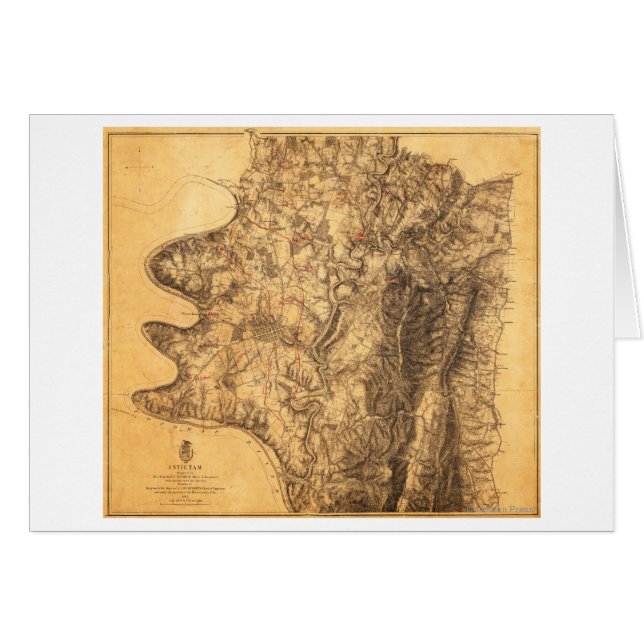 Batalla de Antietam - Mapa Panorámico de Guerra Ci (Anverso (Horizontal))