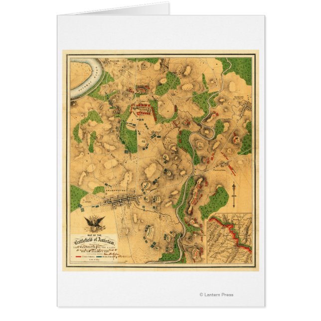 Batalla de Antietam - Mapa Panorámico de la Guerra (Frente)