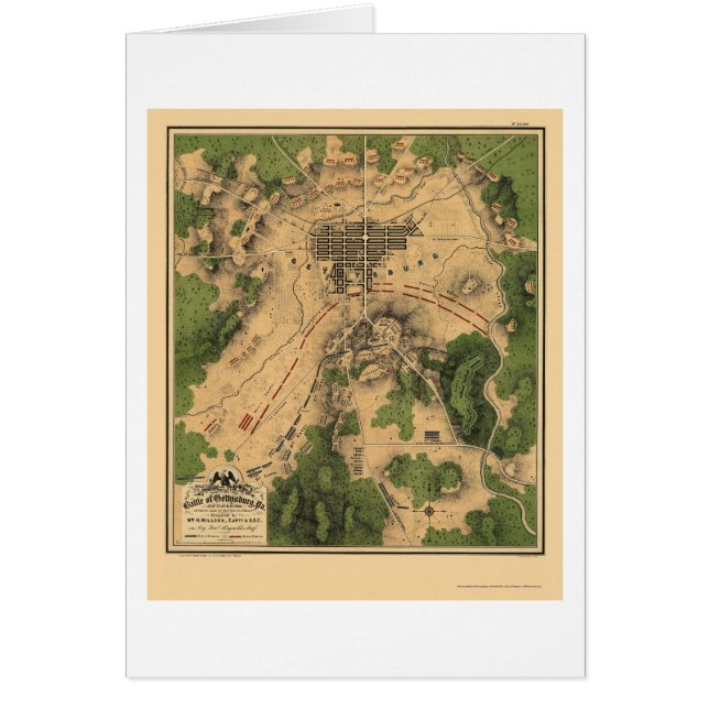 Batalla de Gettysburg, Mapa Panorámico de la AP -  (Frente)