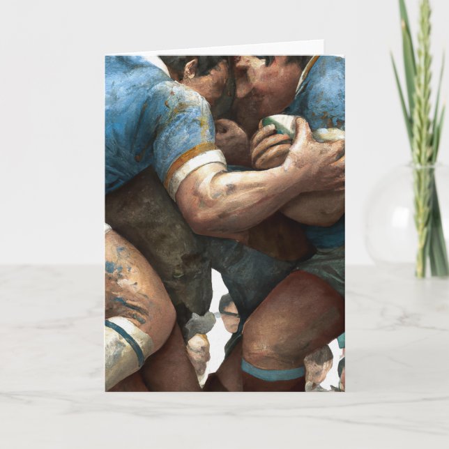 Batalla de rugby - Tarjeta de saludo de rugby (Anverso)