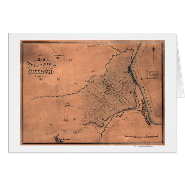 Batalla de Shiloh - Mapa Panorámico de la Guerra C (Anverso (Horizontal))